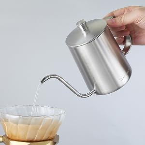 Easyworkz Gooseneck Pour Over Coffee Kettle 30 FL OZ / 900 ML Stainless Steel Hand Drip Coffee Pot with Long Narrow Spout