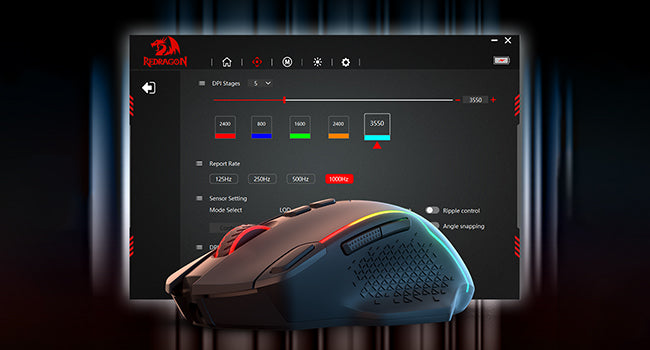 Redragon M810 MAX 3-Mode Wireless Gaming Mouse, 12000 DPI Wired/Wireless RGB Mouse,Rapid Fire Key, 8 Macro Buttons