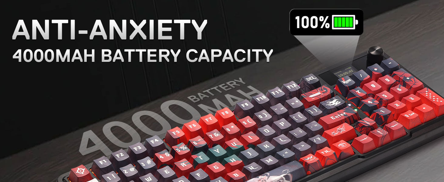 Redragon K719 PRO Wireless Gasket Gaming Hype Screen & Knob, 95 Keys