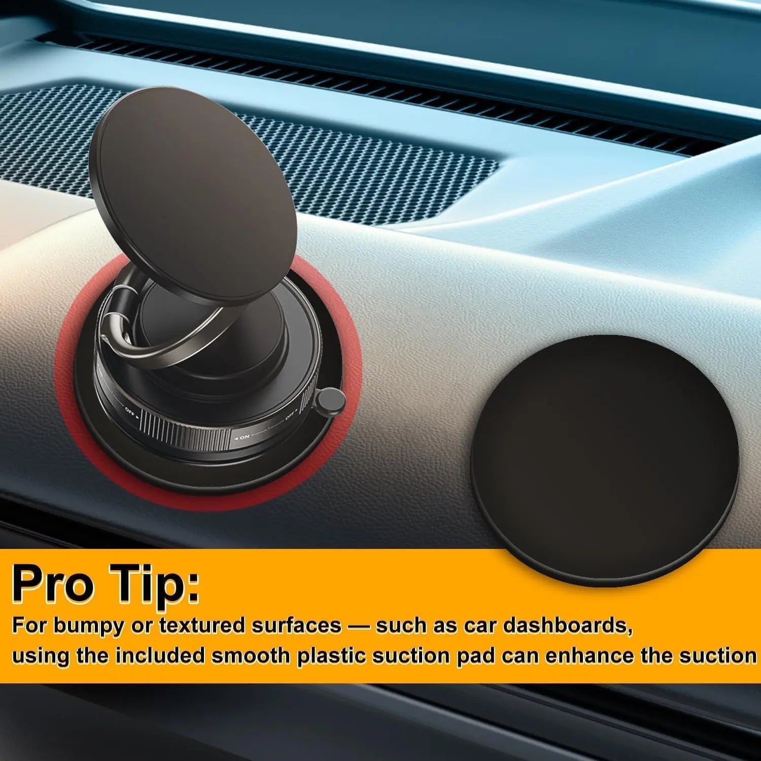 Upgraded Vacuum Magnetic Car Phone Holder for Ultra Suction Cup Mount