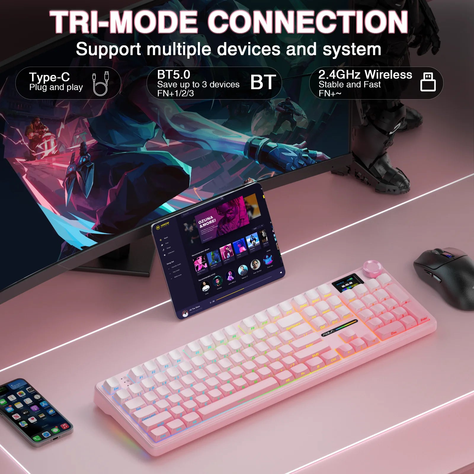 Wireless Bluetooth Keyboard Macro Gaming keyboard Gasket Keyboard