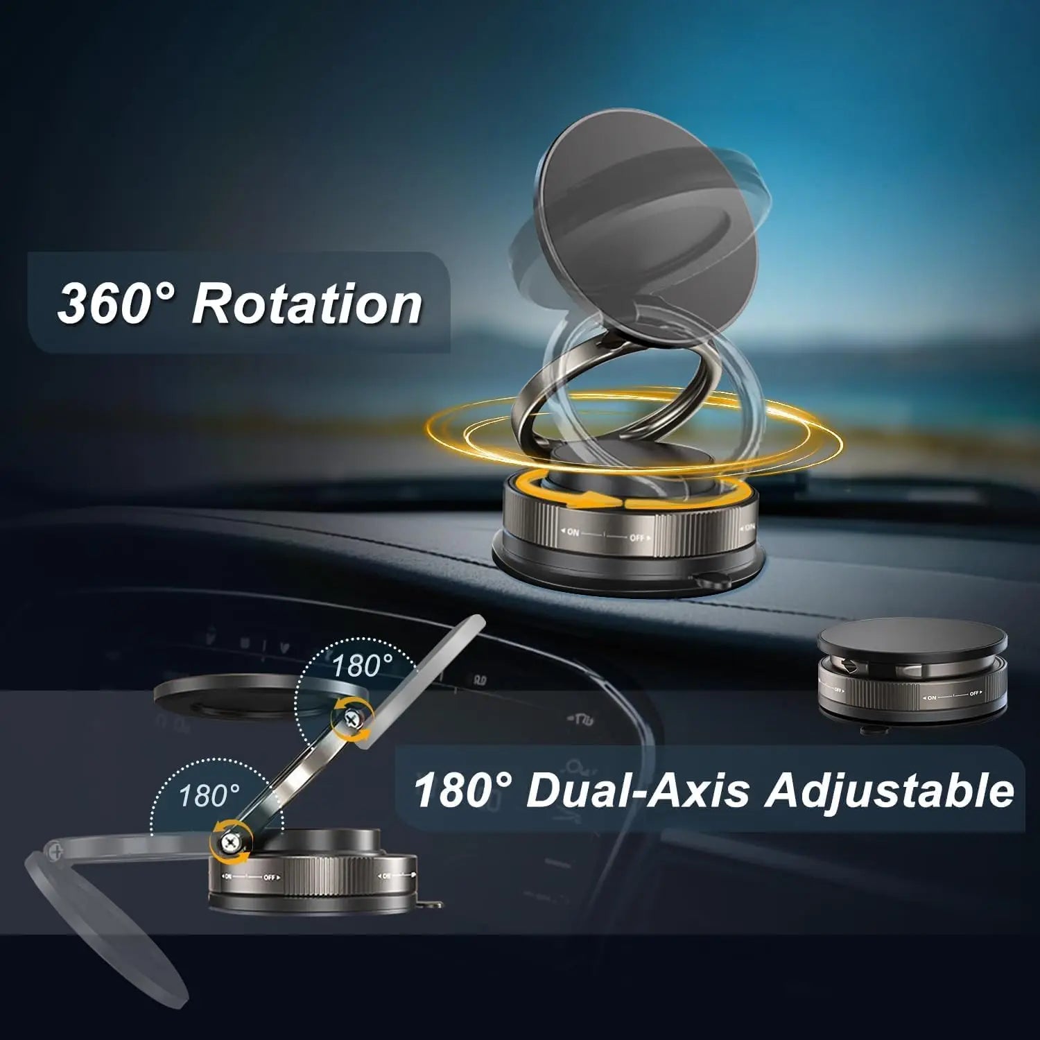 Upgraded Vacuum Magnetic Car Phone Holder for Ultra Suction Cup Mount