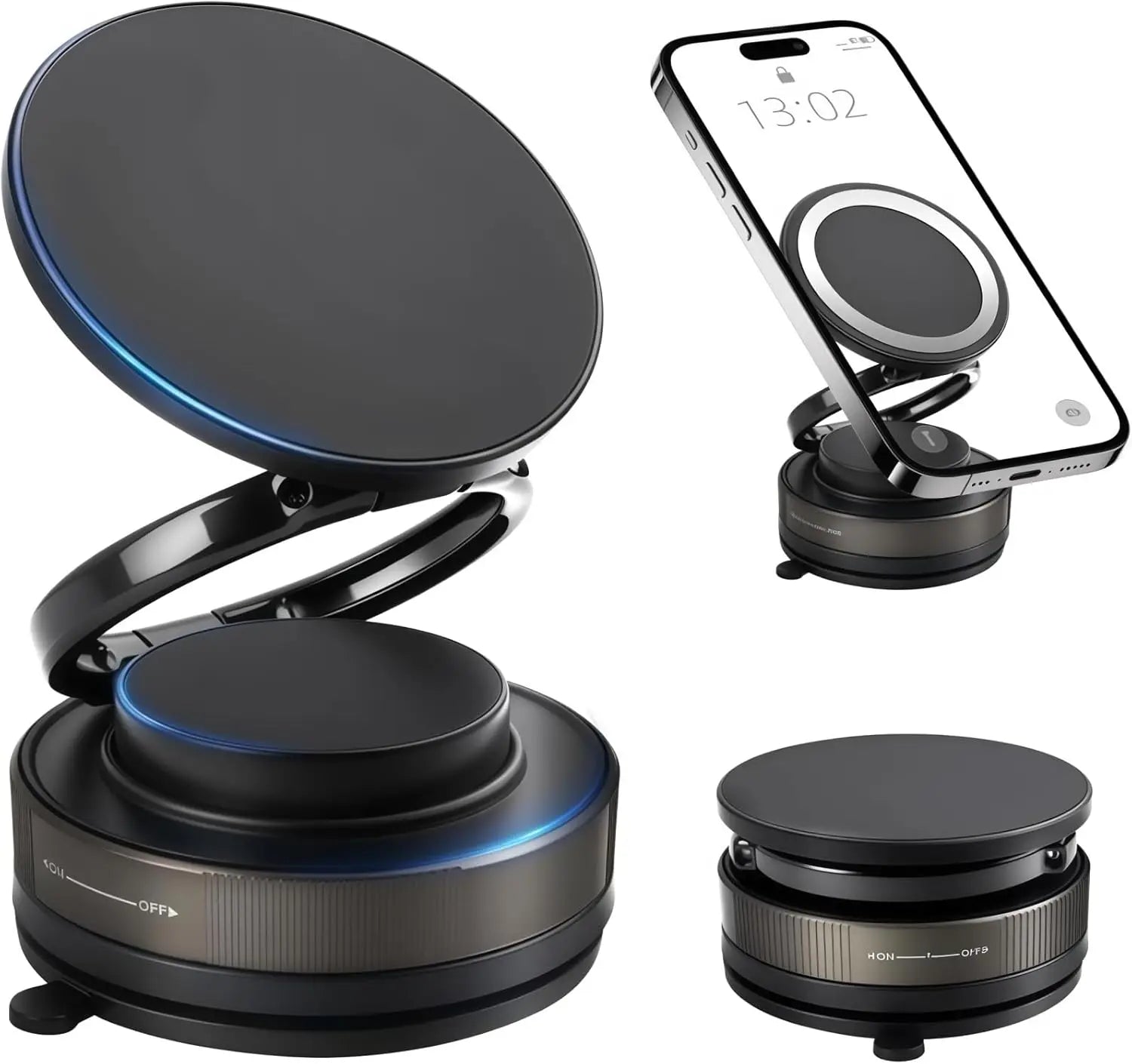 Upgraded Vacuum Magnetic Car Phone Holder for Ultra Suction Cup Mount