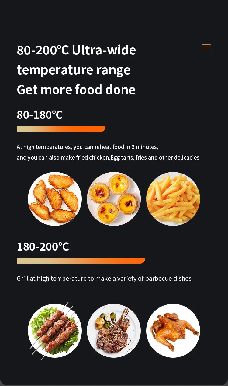 15L Large Capacity Stainless Steel Air Fryer Dual Heating Tubes Detachable Double Baskets Healthy Cooking Roast Bake Grill