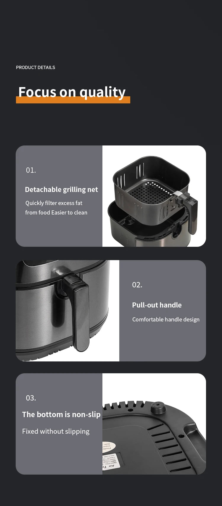 15L Large Capacity Stainless Steel Air Fryer Dual Heating Tubes Detachable Double Baskets Healthy Cooking Roast Bake Grill