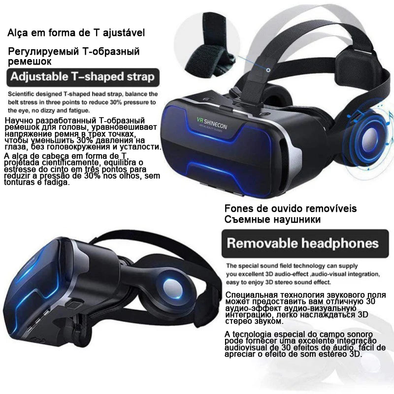 3D Glasses VR Shinecon Viar Helmet Virtual Reality Headset For iPhone Android Smartphone Smart Phone Goggles Casque Binoculars