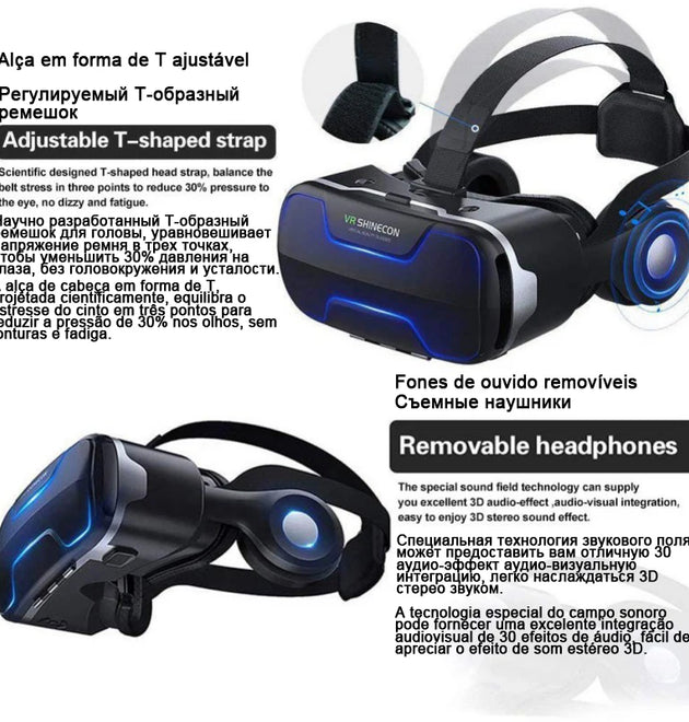 3D Glasses VR Shinecon Viar Helmet Virtual Reality Headset For iPhone Android Smartphone Smart Phone Goggles Casque Binoculars