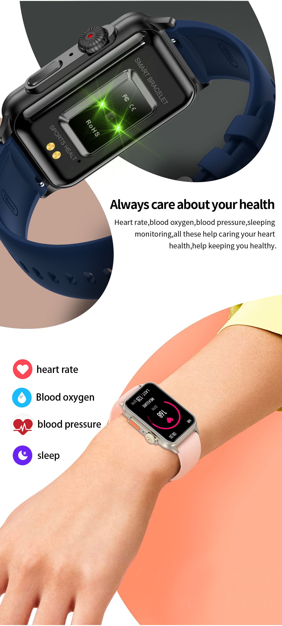 H23 Smart Watch Women 1.57 Inch HD Screen Zinc Alloy Shell Mirror Glass 200+Wallpaper Bluetooth Calls Sports Fashion Smartband