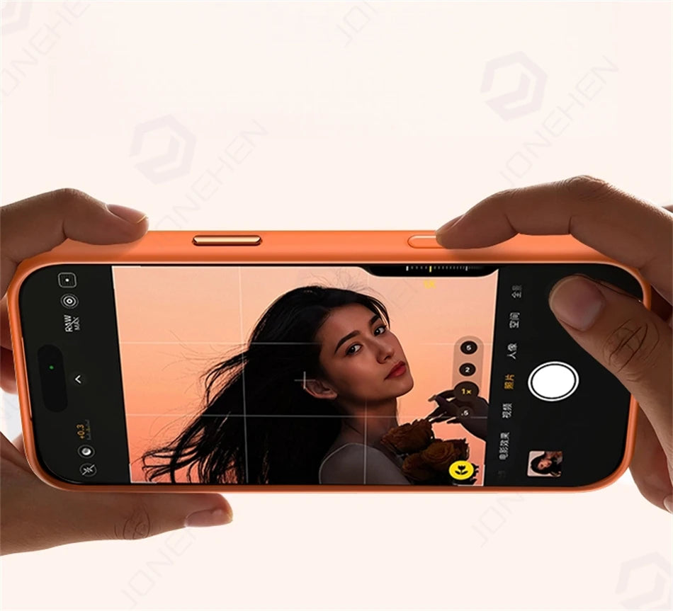 Magnetic Business Simplicity Shockproof Orange Bumper Camera Button Case
