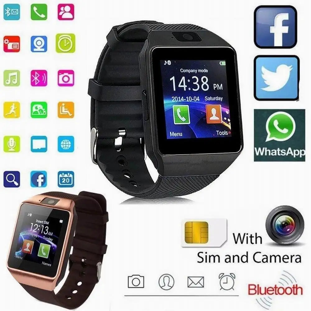Smart Watch DZ09 Digital Touch Screen Q18 Bracelet Camera Bluetooth WristWatch SIM Card Smart Watch IOS Android Phones Support