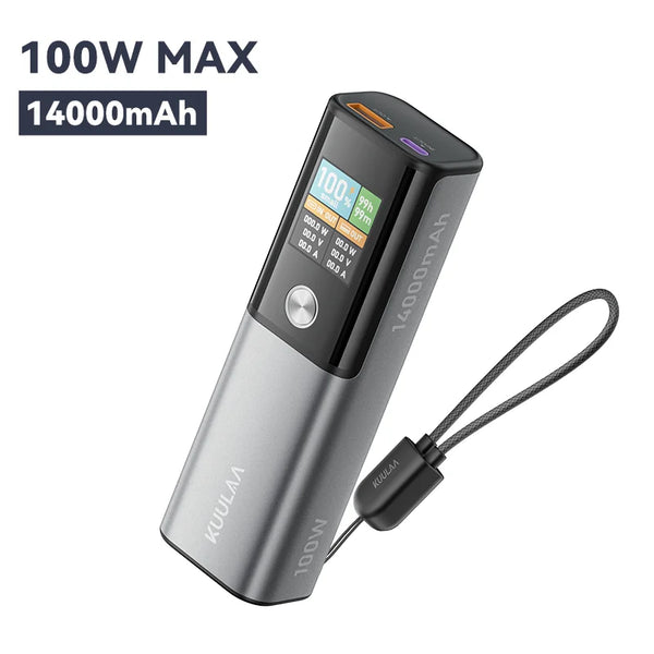 KUULAA 100W Power Bank 14000mAh Portable Charger External Battery PowerBank for Macbook for iPad Laptop Notbook Fast Charging PD