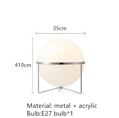 Garrault  Delord Floor Lamp Chrome Metal White Acrylic Ball Floor Light Living Room