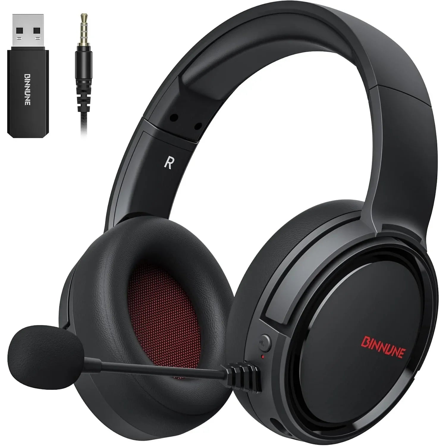 BINNUNE Wireless Gaming Headset with Mic Lightweight Over-Ear Gaming