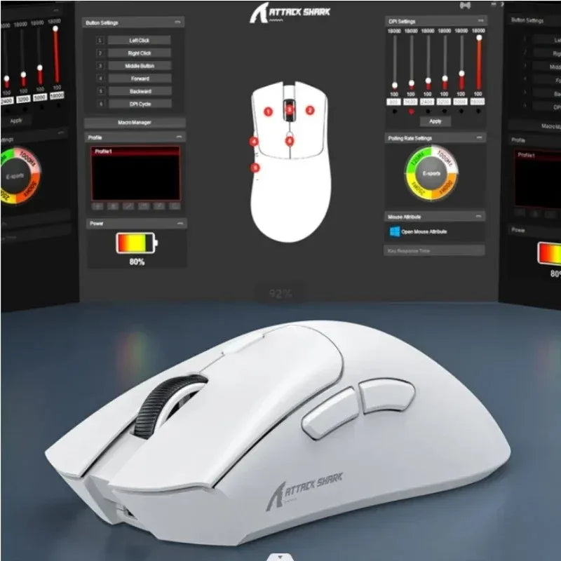 Attack Shark R1 Wireless Mouse,Tri-Mode,Lightweight Ergonomic Design,PAW3311 Sensor for Gaming&Office PC Laptop Windows