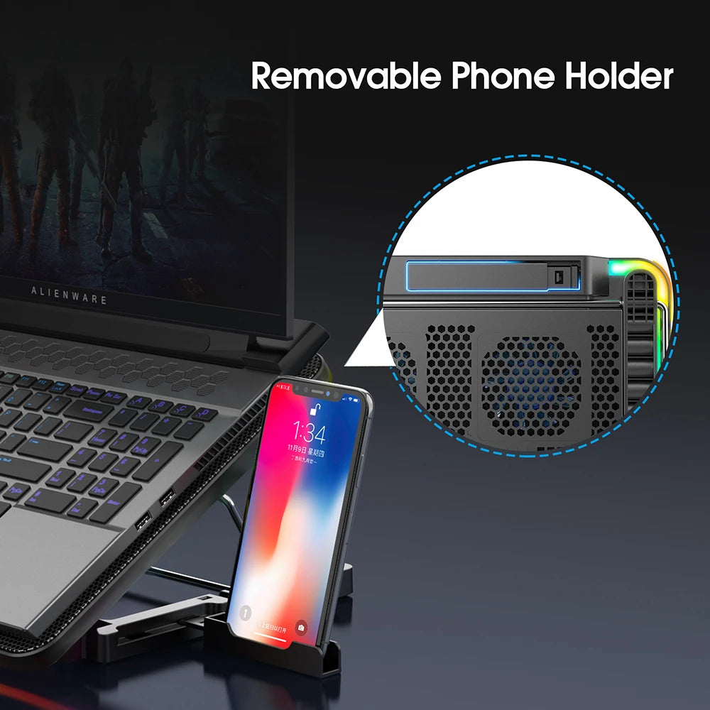 Laptop Cooling Pad Height Wind Speed Adjustable Laptop Cooer With Mobile
