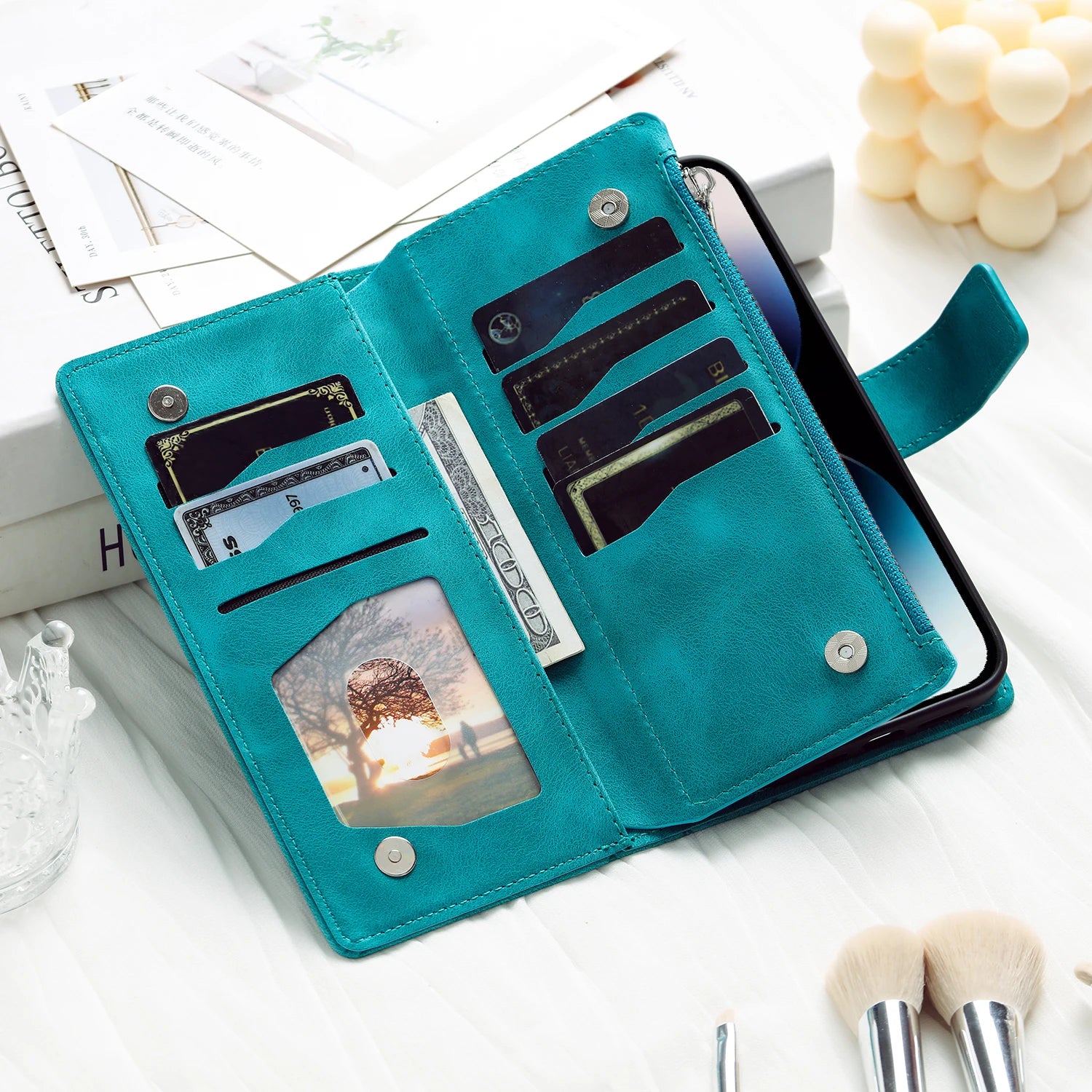 Leather Flip Case For Samsung Galaxy  Card Wallet Embossing Phone Bag
