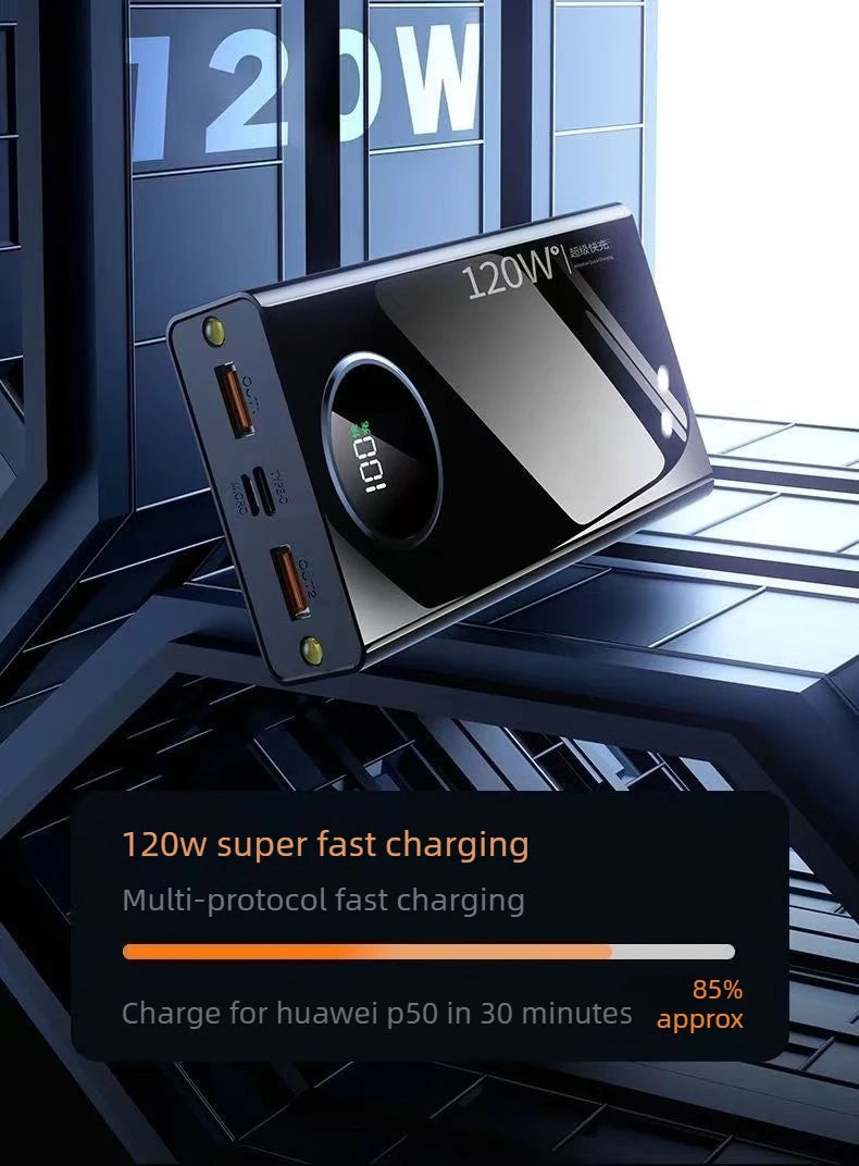 120W 57000mah Power Bank Super Fast Charging For Iphone Xiaomi Samsung Ultralarge Capacity For Mobile Power External Battery