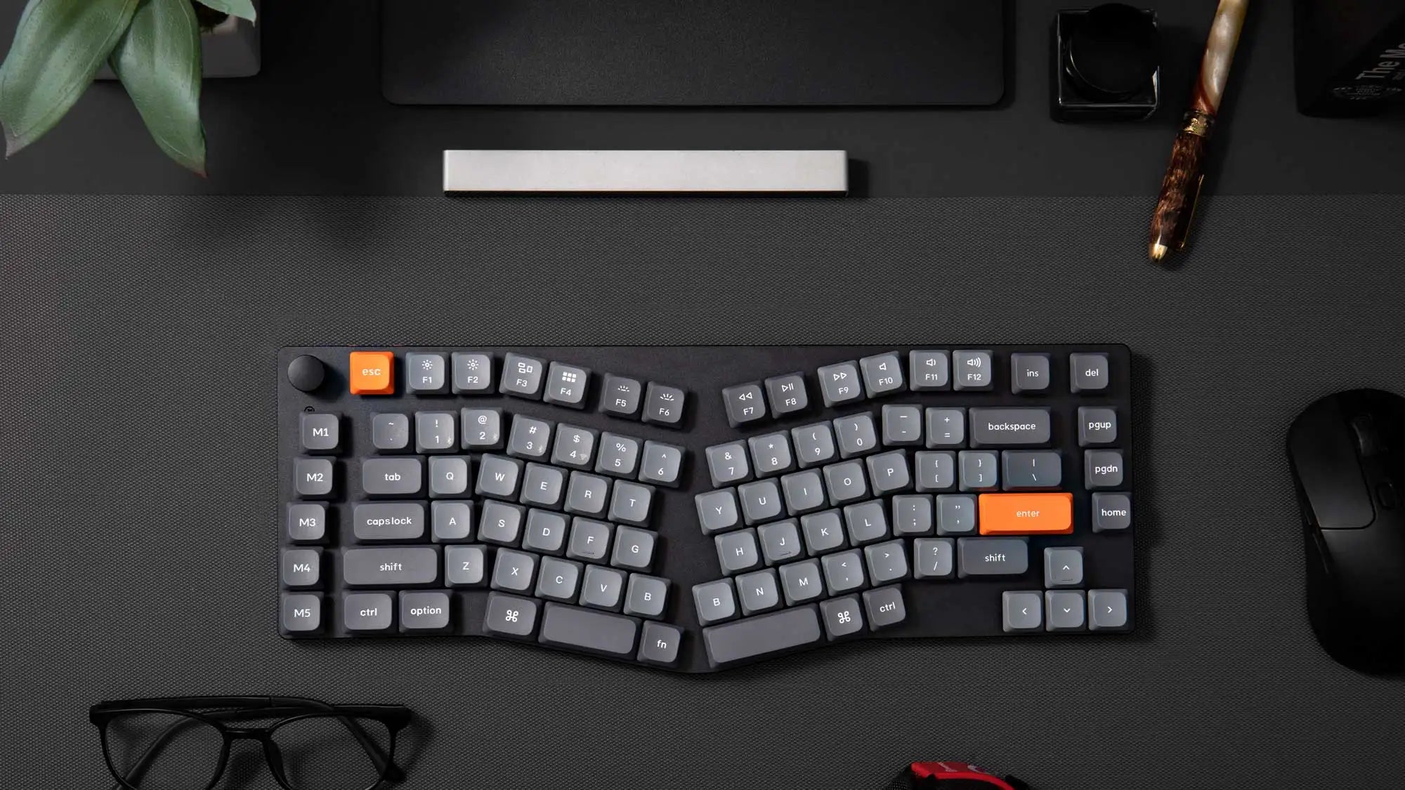 Keychron K15 Max (Alice Layout) QMK Wireless Custom Mechanical Keyboard Low Profile Gateron Switch Double-shot PBT Keycaps