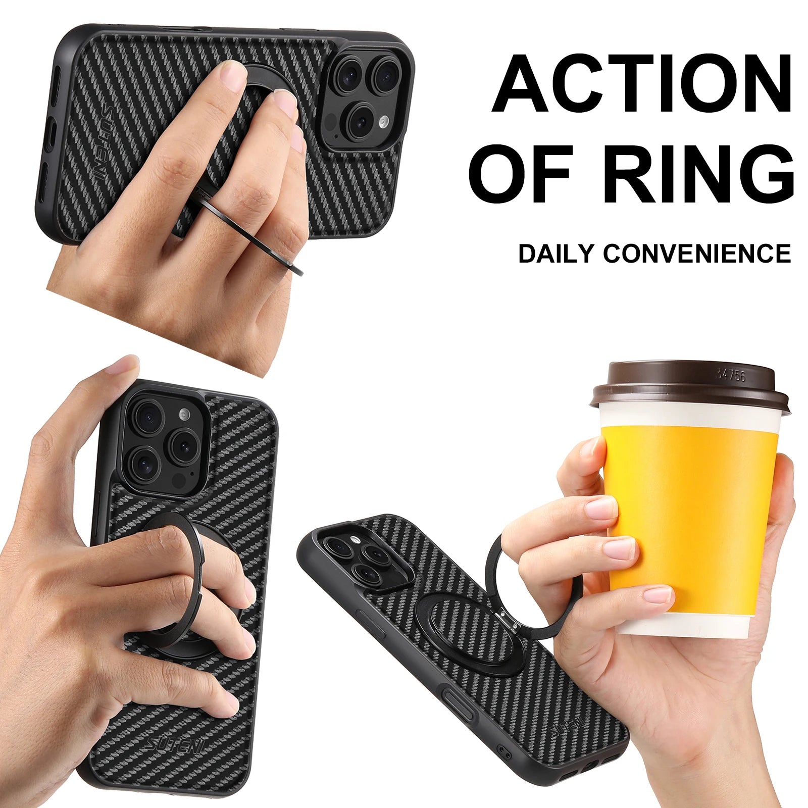 Compatible MagSafe Wireless Charging Strong Magnetic 360° Rotating Ring