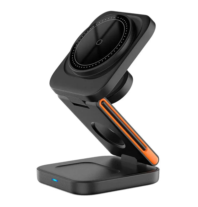3 in 1 Foldable Charging Station Fast Magnetic Wireless Charger Stand for iPhone 17 16 15 14 13 12 Apple Watch 8 7 6 Airpods Pro