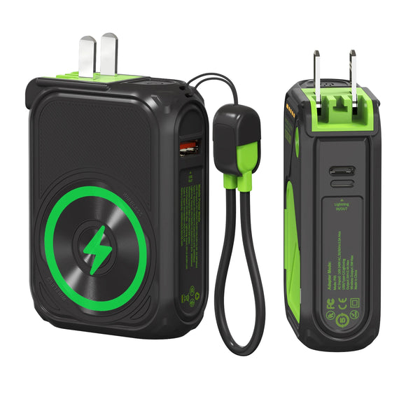 Magnetic Wireless Power Bank USB Type-C Detachable Data Cable Phone Holder