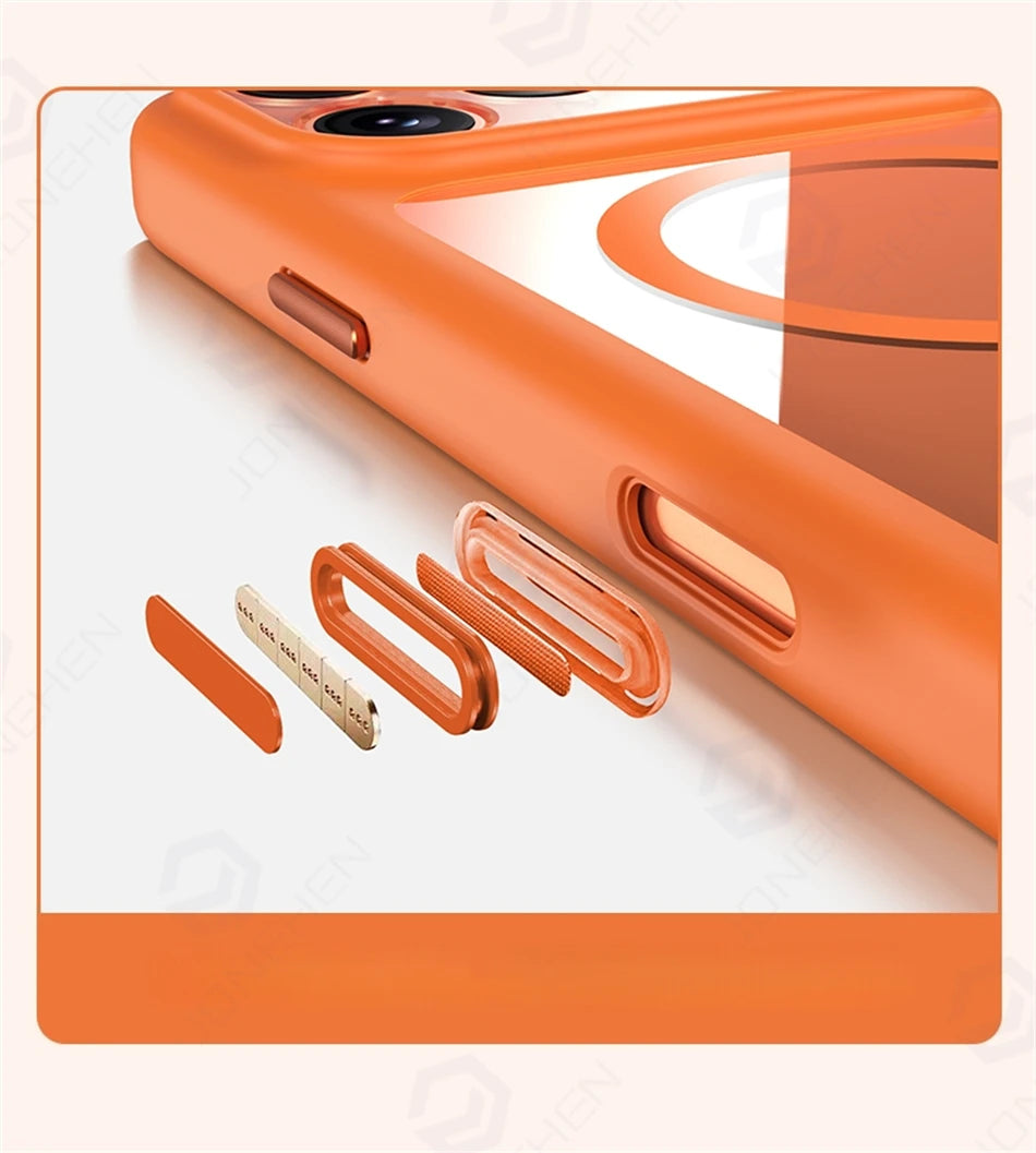Magnetic Business Simplicity Shockproof Orange Bumper Camera Button Case