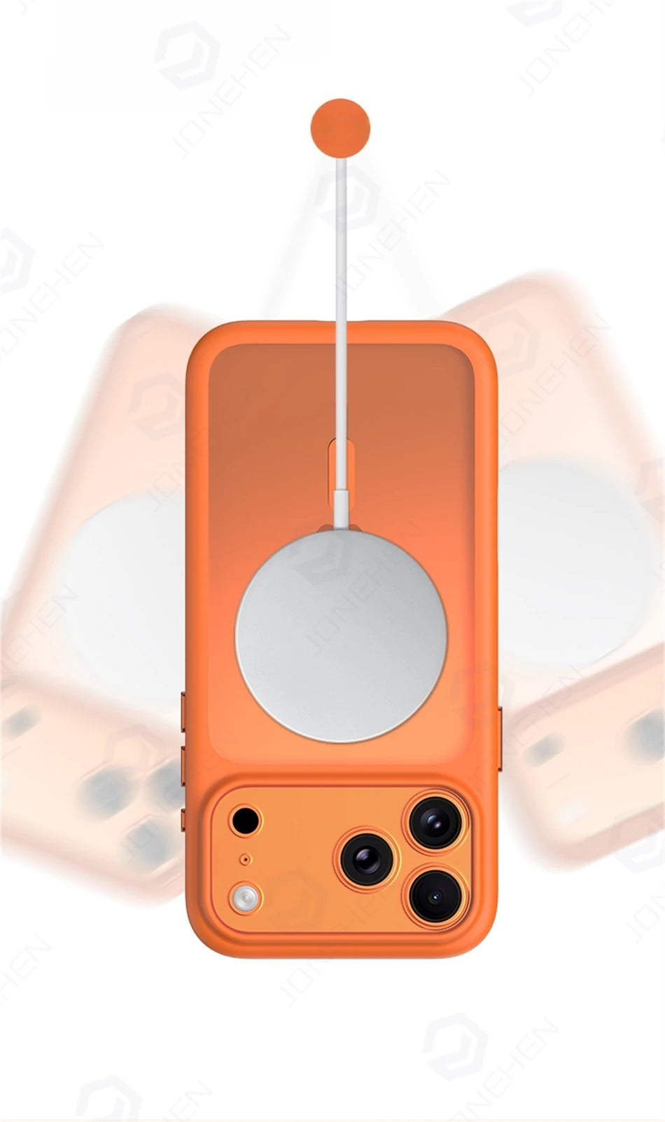 Magnetic Business Simplicity Shockproof Orange Bumper Camera Button Case