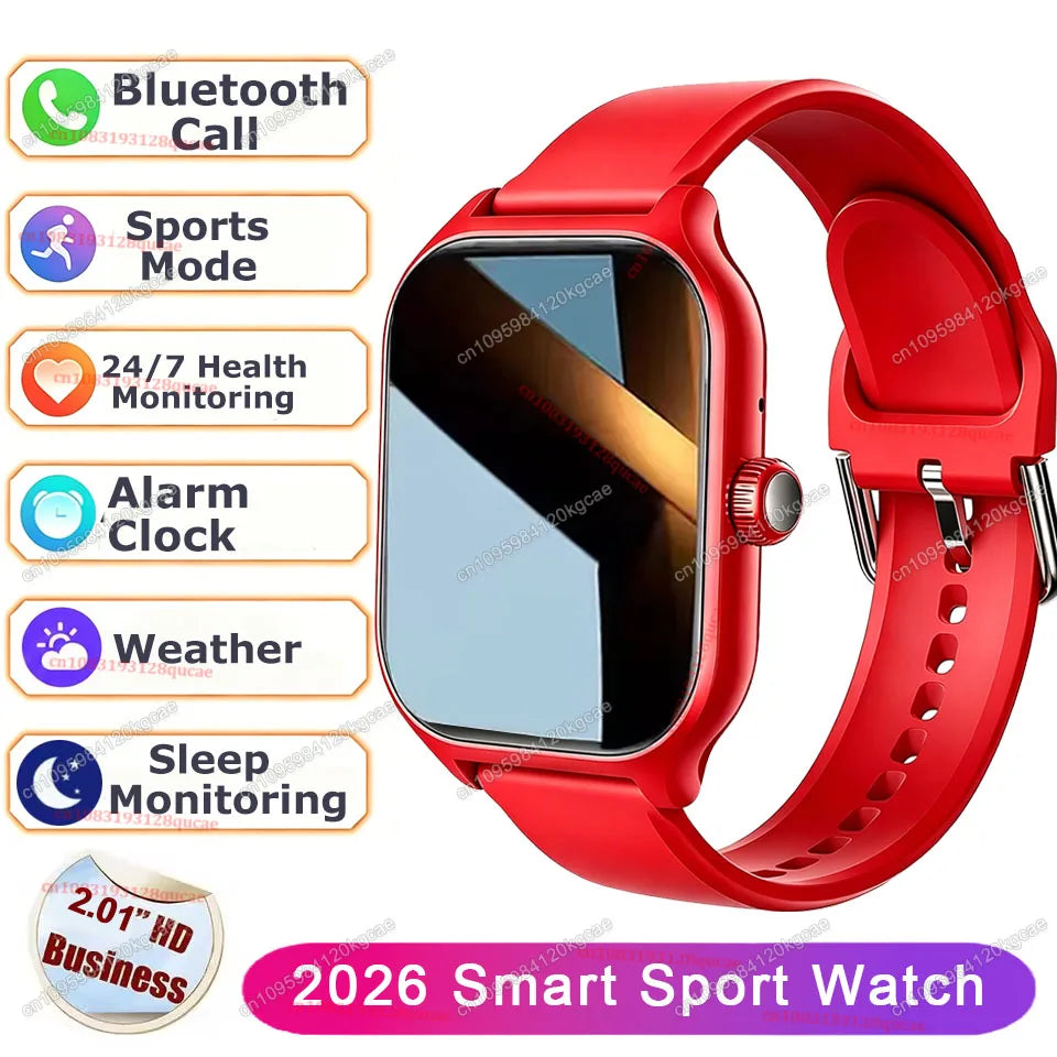 Smart Watch Men 2.01'' AMOLED Screen Waterproof Multiple Sport Mode Fitness HD Bluetooth Call Smartwatch Men Women Bracelet Hw12