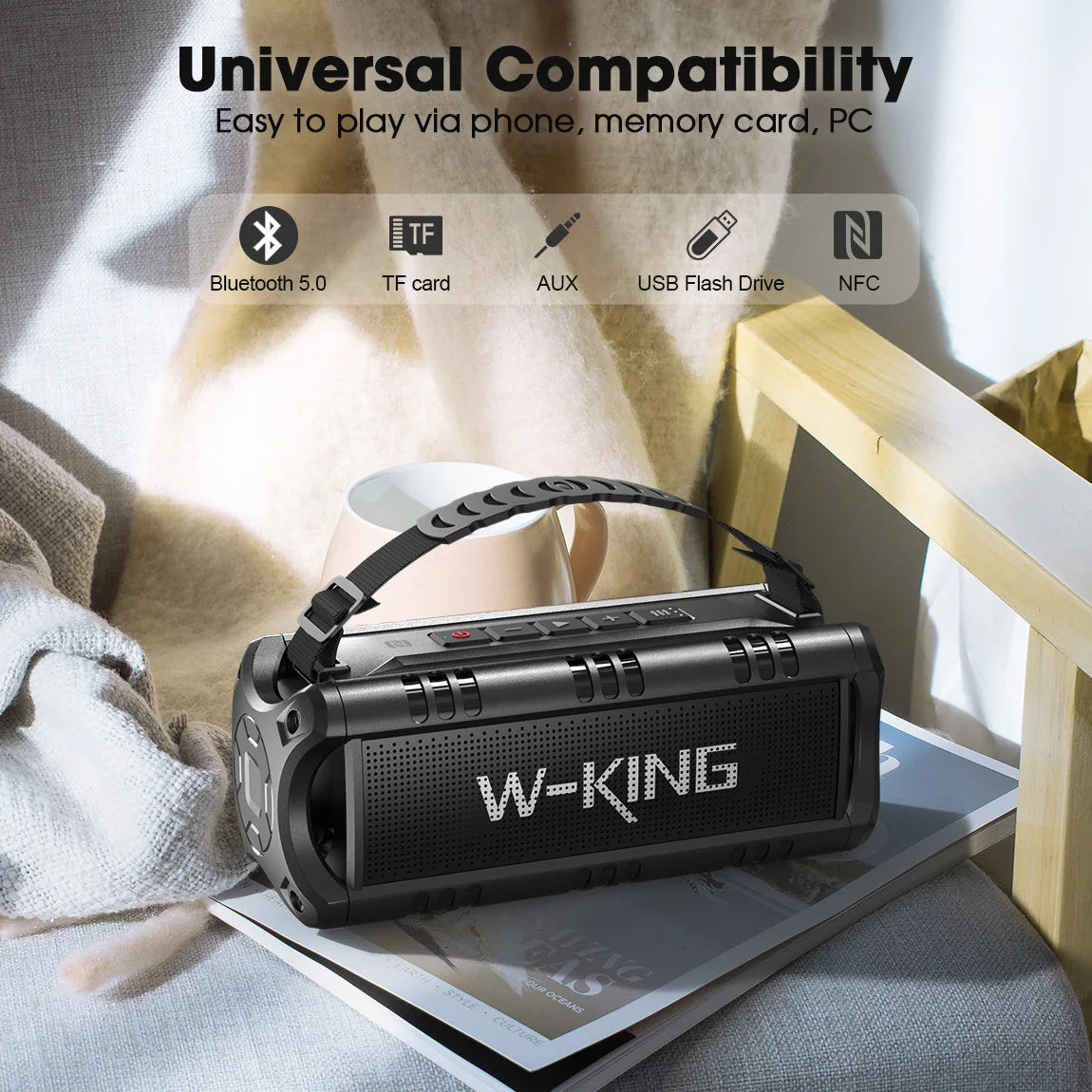 W-KING D8mini-1 Bluetooth Speaker, 30W Portable Wireless Loud Speakers