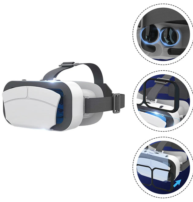 Adjustable VR Headset for Enhanced Mobile Gaming Compatible with For iOS & For Android Smartphones Lightweight Design