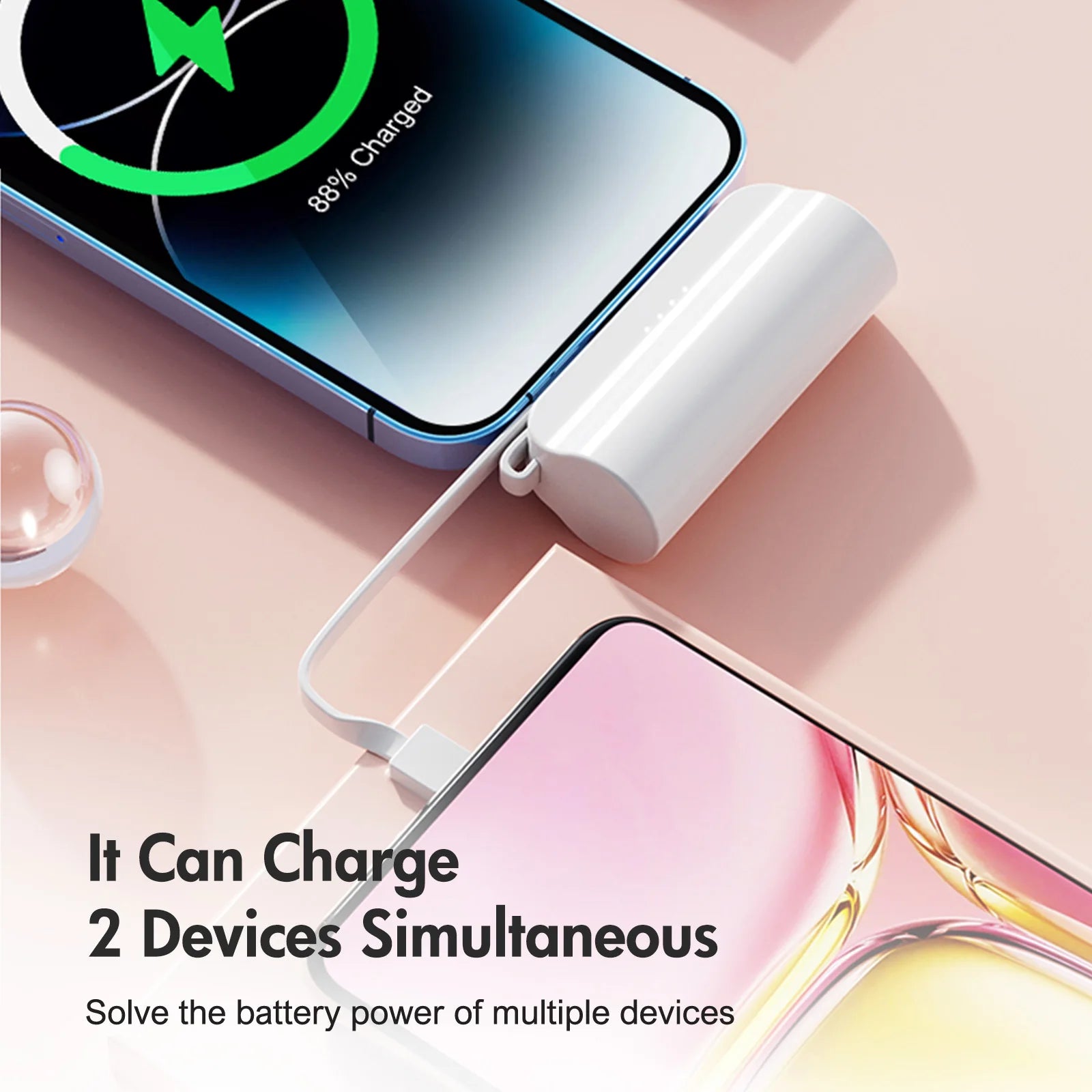 Mini Power Bank Portable 4500mAh Power Phone Charger Capsule Dual USB