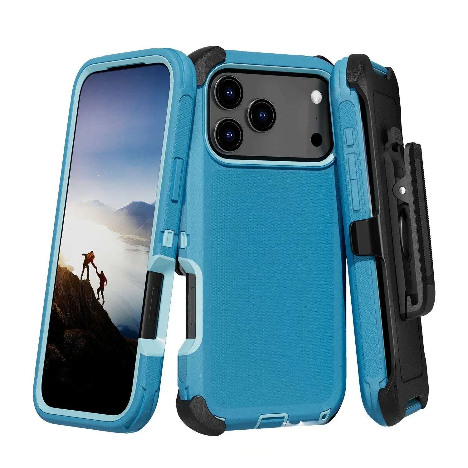 Rugged Shockproof Case with Belt Clip 2-Tone Design Heavy Duty Protection