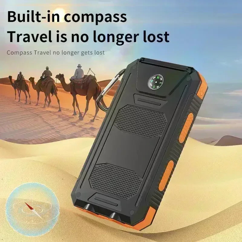 Outdoor Power Non-Stop: 10000mAh Solar Power Bank Fast Charge Bright