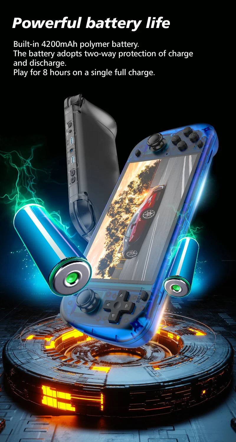 5.1inch New R50S Retro Handheld Video Game Console 128G IPS Screen Two-player Wifi Online Portable Pocket Video Player Boy Gift