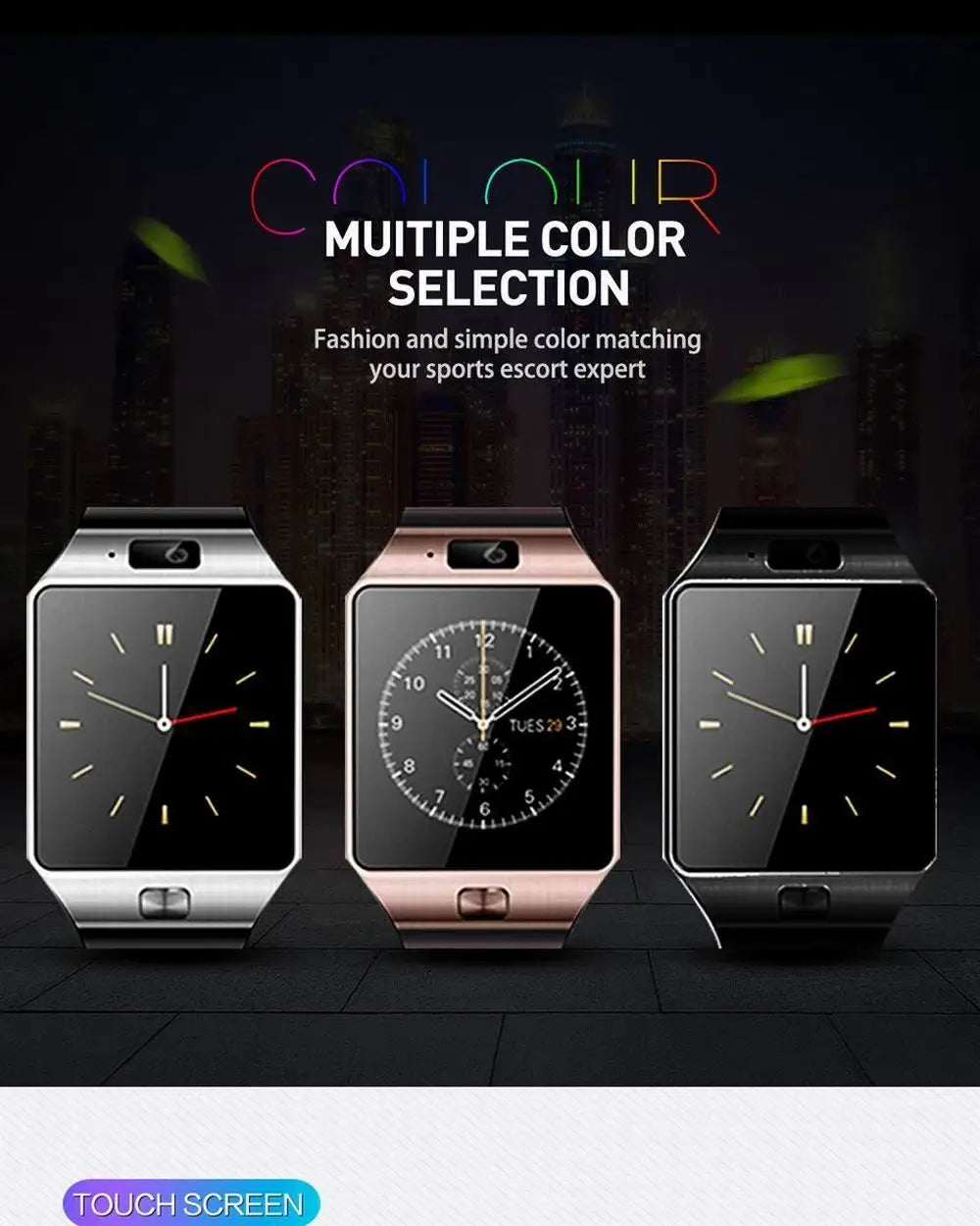 Smart Watch DZ09 Digital Touch Screen Q18 Bracelet Camera Bluetooth WristWatch SIM Card Smart Watch IOS Android Phones Support