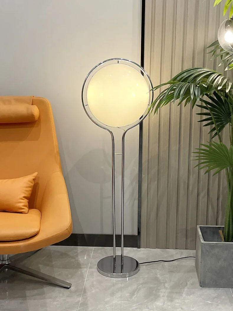 Garrault  Delord Floor Lamp Chrome Metal White Acrylic Ball Floor Light Living Room