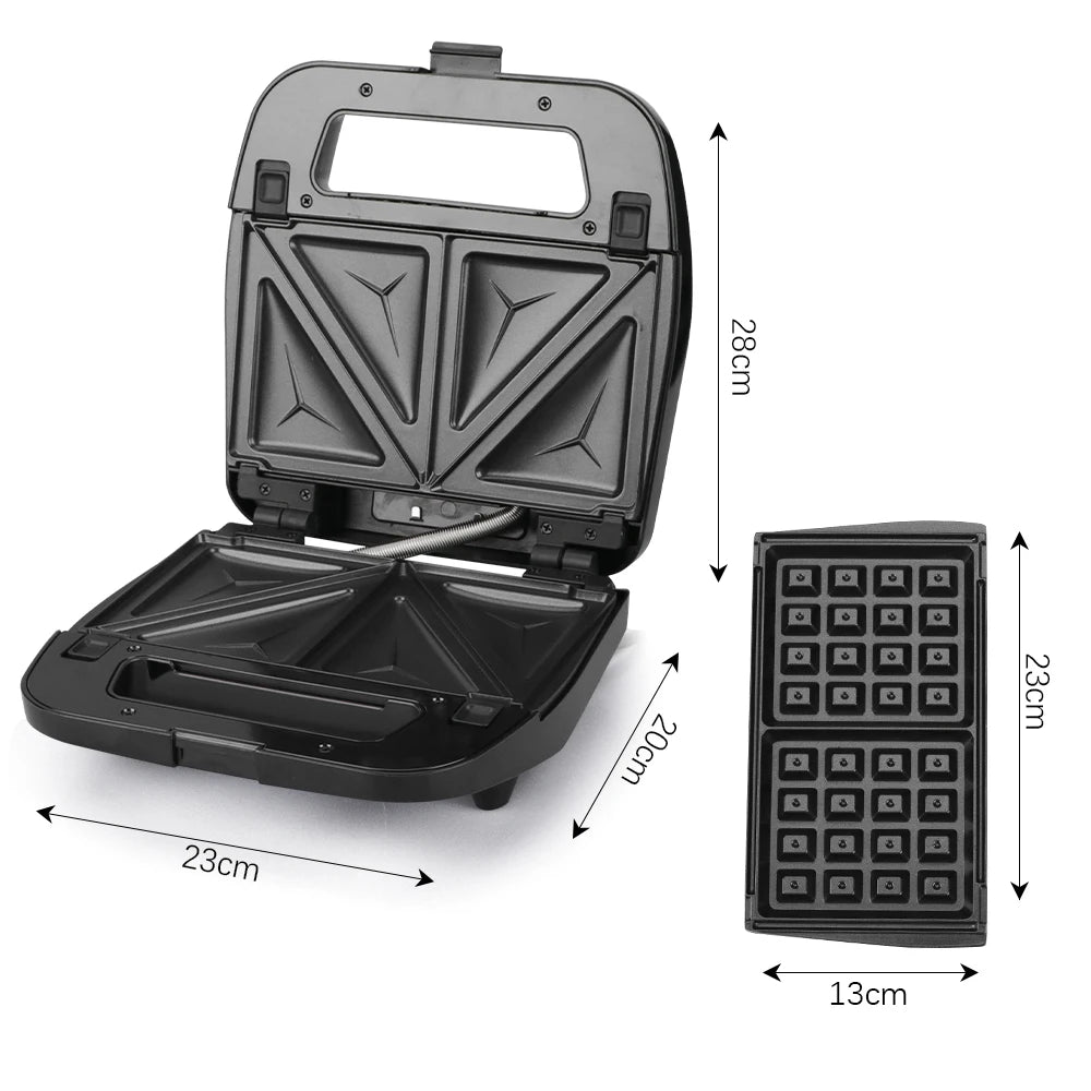 Non-stick Coating Press Grill 800w Detachable Breakfast Sandwich Maker