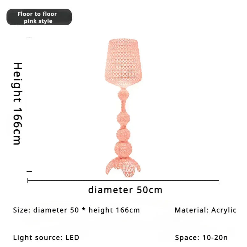 Italian Designer Hollow Goblet Acrylic Floor Lamp for Exhibition Hall Living Room