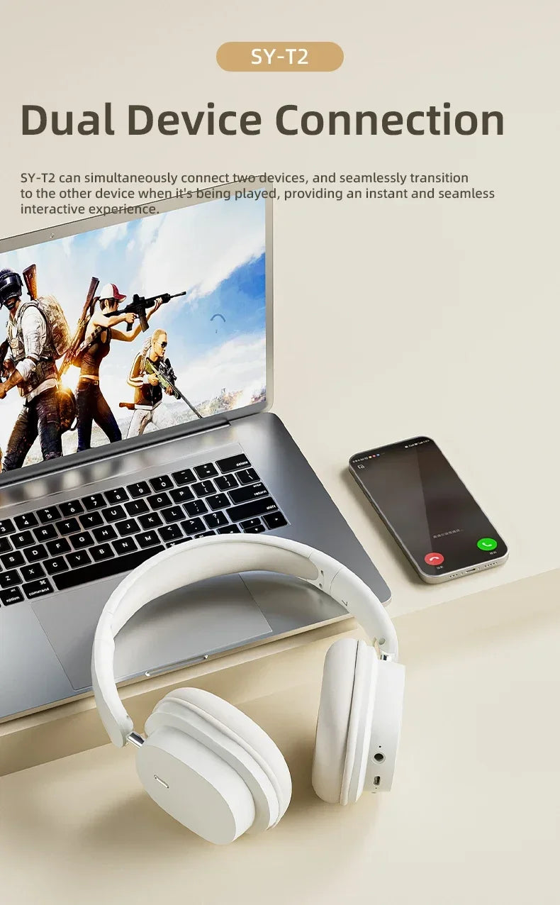 Erilles T2 Earphone With Wire ENC Noise Canceling Wireless Bluetooth Headset Gamer Wired Headphones Blutooth Mp3 Players Hifi