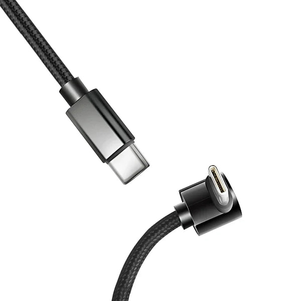 Nylon Braided Data Cable 90 Degree Elbow Line USB C To USB C PD Cable