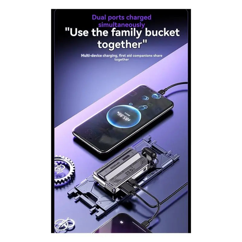 24-Hour Delivery DIY 21700 Power Bank Case Detachable Cable PD 20W Fast Charging No Battery Included