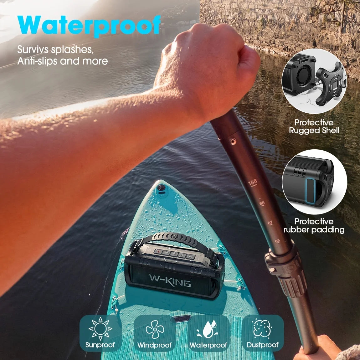 W-KING D8mini-1 Bluetooth Speaker, 30W Portable Wireless Loud Speakers