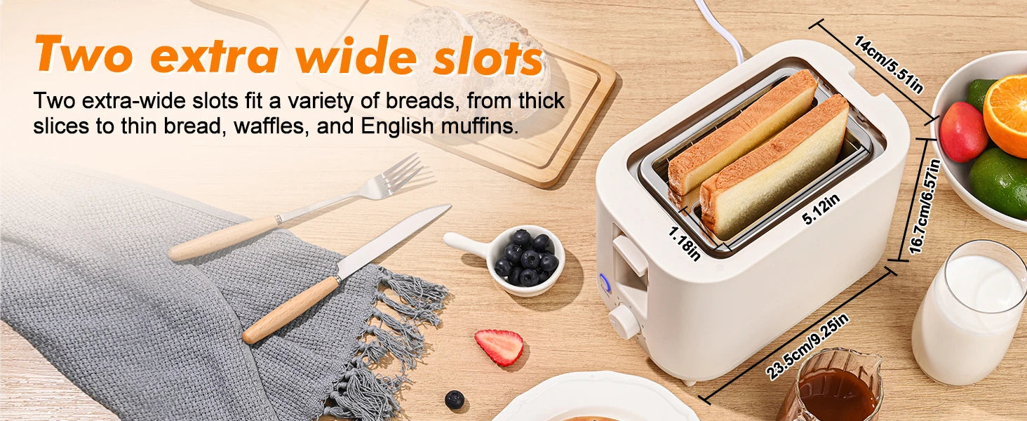 TomaChef  compact electric toaster 700W, with 7 heating Settings and a detachable breadcrumb tray, is perfect for toasting bread, bagels and waffles