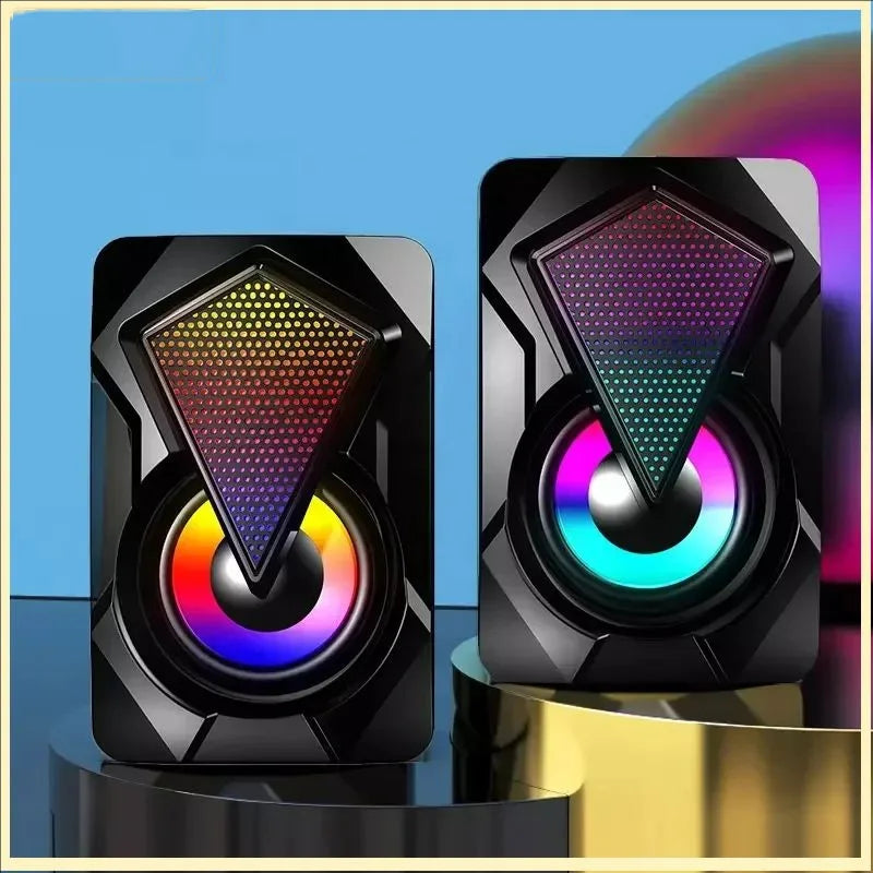 New X2 computer speaker, illuminated desktop laptop, multimedia mini wired