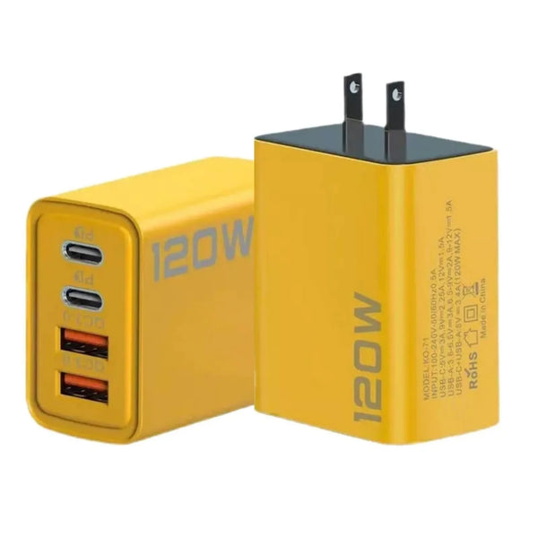 2PCS Universal 4-Port USB-C Fast Charge Mobile Phone Adapter Quick Wall Charger