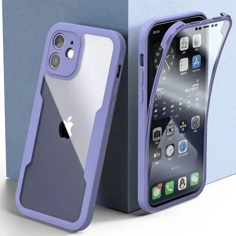 360 Full Body Front Back Clear Case For iPhone 8 Plus SE Silicone Shockproof