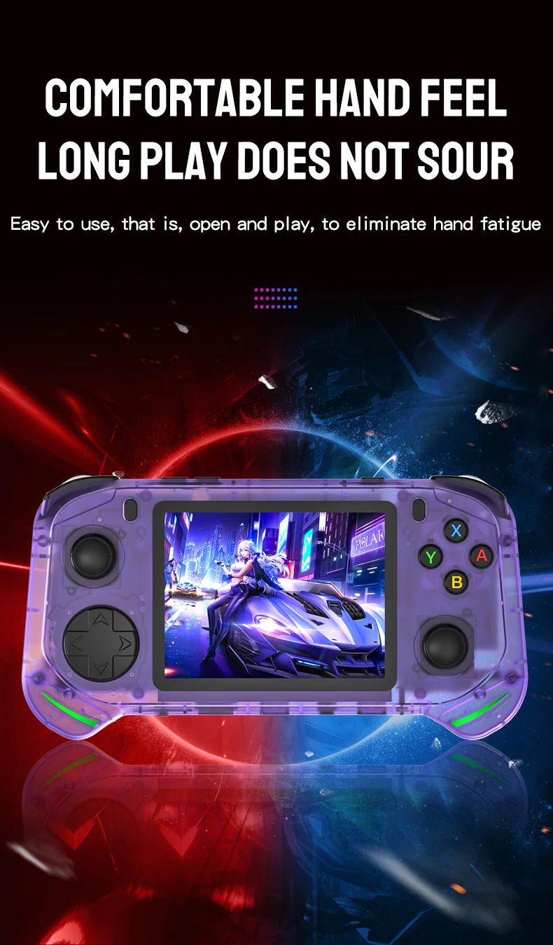 RX6H Retro Handheld Video Game Console 3.5-inch IPS Screen Linux System Portable Pocket Video Game Player 64GB Games GBA PS1