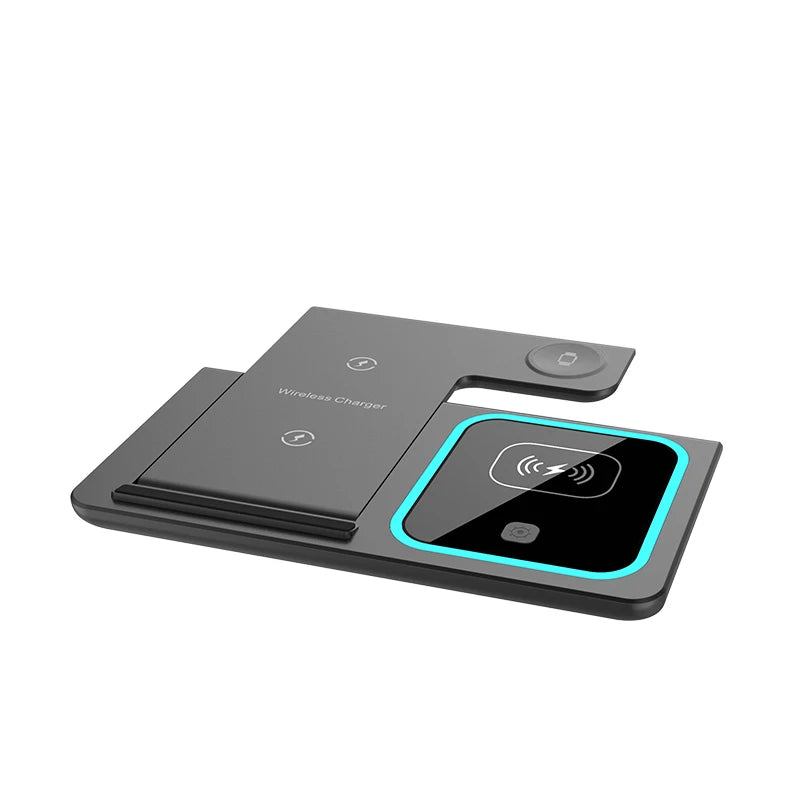 3 in 1 Wireless Charging Station Travel Charging Pad for iPhone 12~17 Series,iWatch and Airpods  15W  Fast Charger Foldable