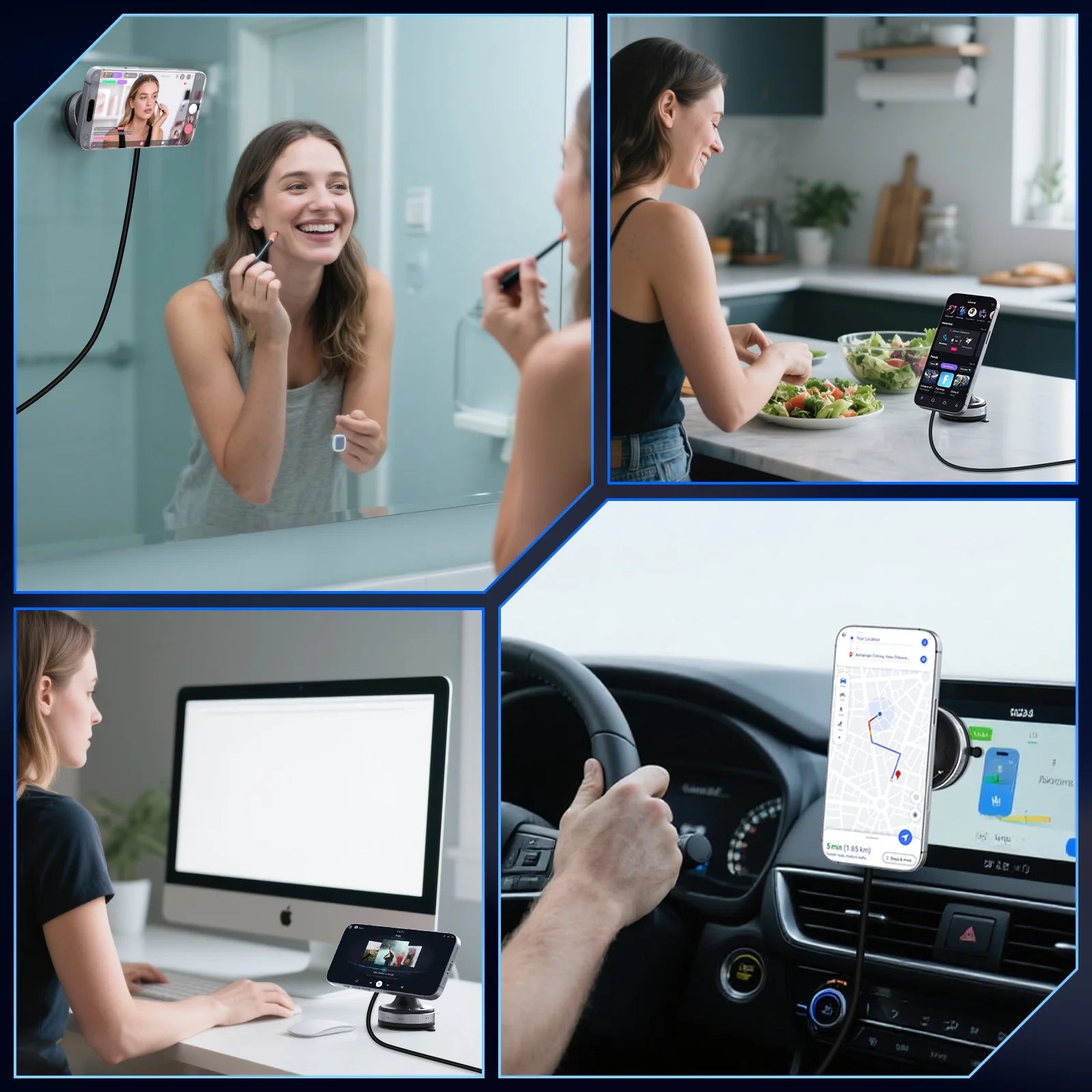 Magnetic Wireless Charger Car Phone Holder Air Vent Clip 15w Fast Charging