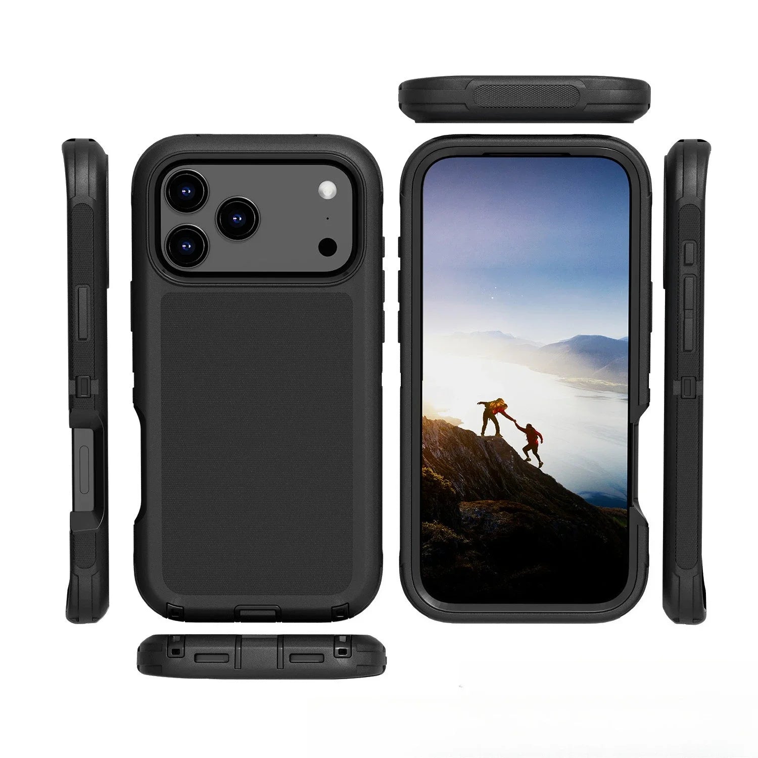 Rugged Shockproof Case with Belt Clip 2-Tone Design Heavy Duty Protection